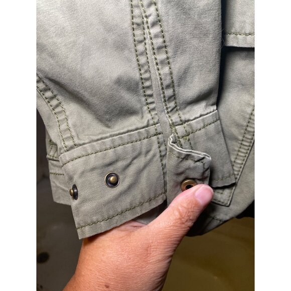 Madewell Womens Olive Green Utility Cargo Military Style Jacket M Durable Casual - Picture 3 of 9